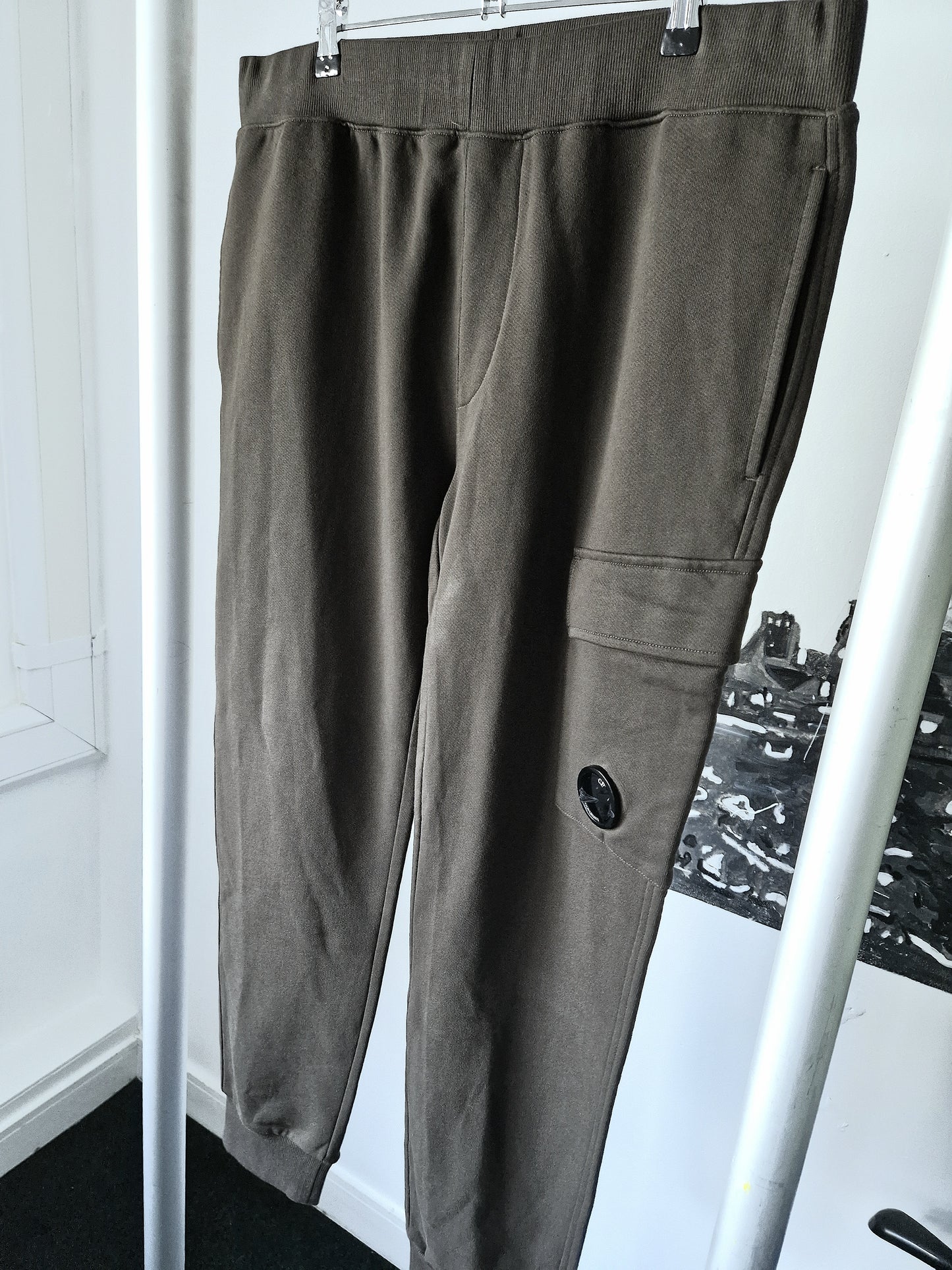 C.P. Company Diagonal Fleece Joggers - Khaki