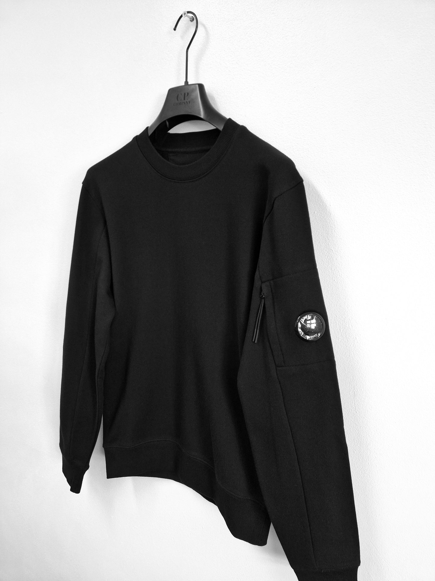 C.P. Company Diagonal Raised Fleece Sweatshirt - Black