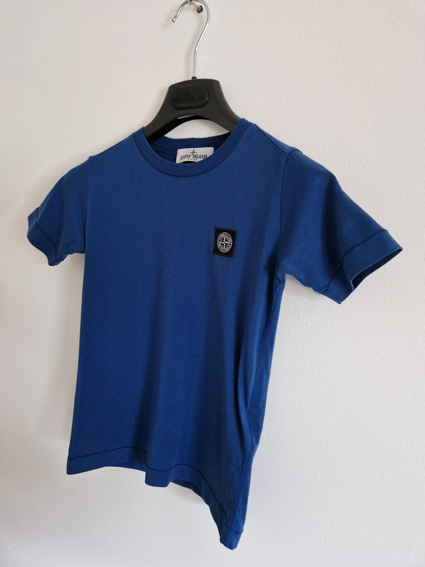 Stone Island Junior Patch Logo T-Shirt - Electric Blue