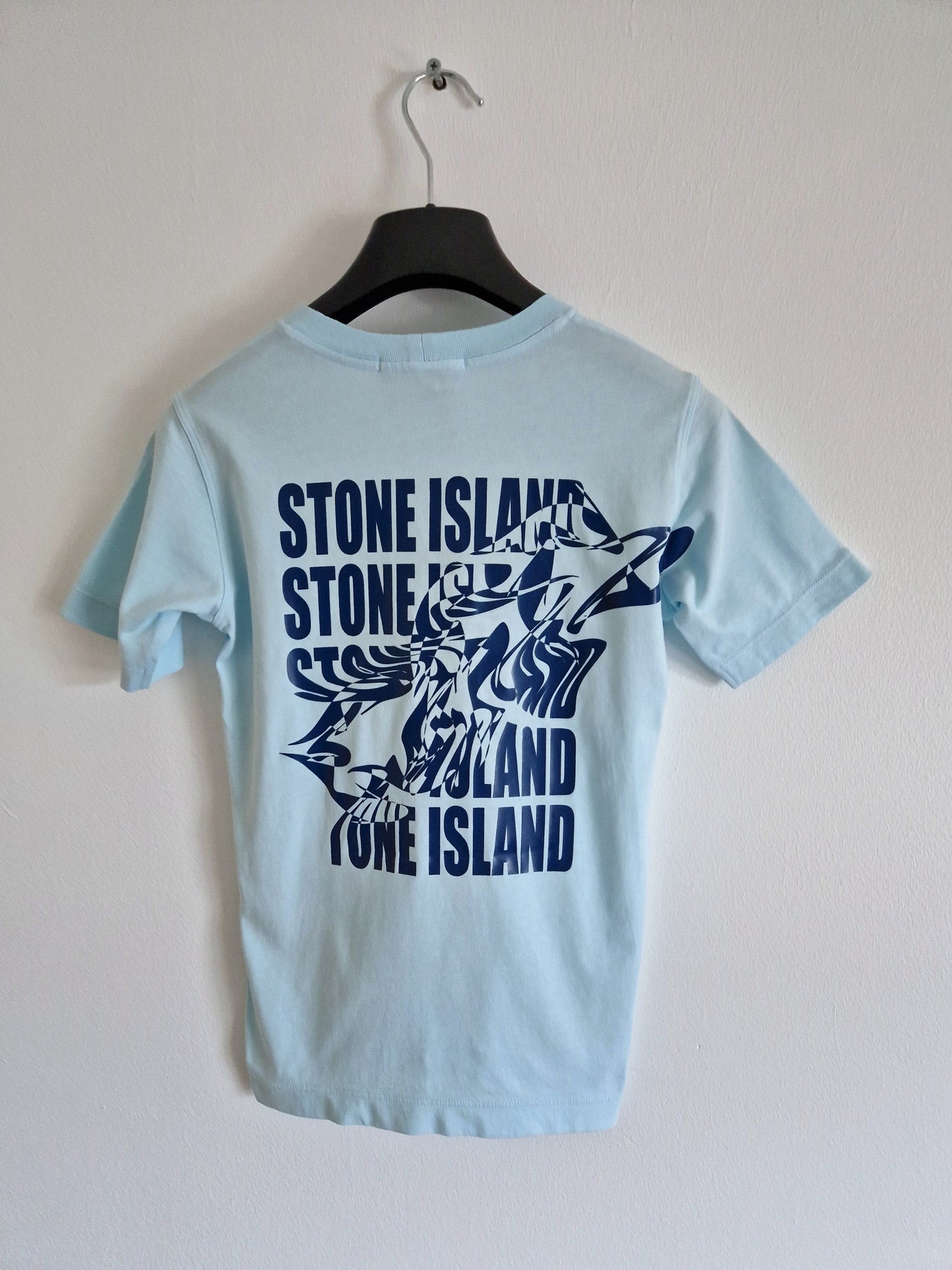 Stone Island Junior Printed Logo T-Shirt - Sky Blue