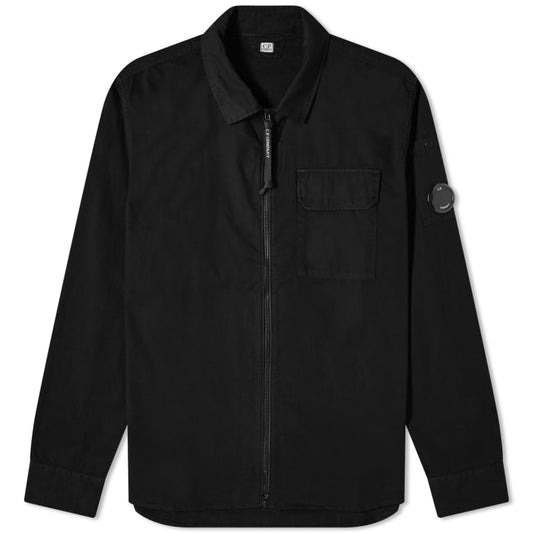 C.P. Company Zipped Gabardine Overshirt - Black