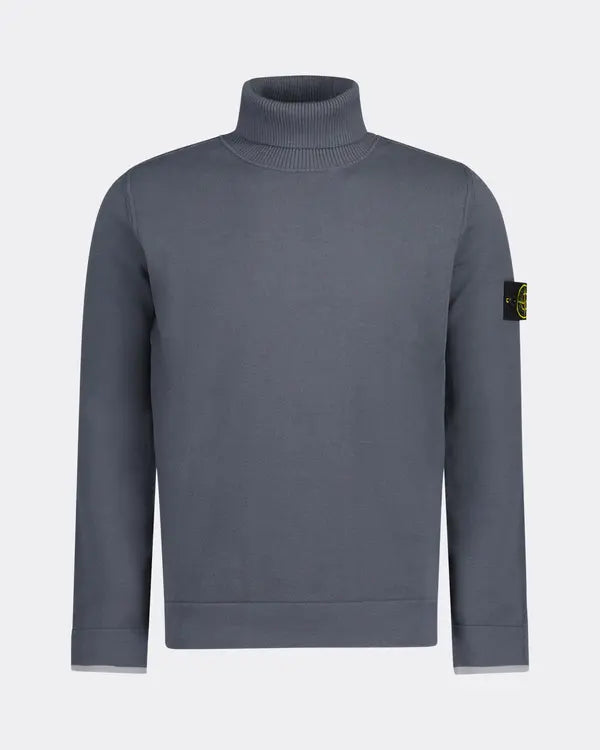 Stone Island Virgin Wool Roll-Neck Sweatshirt - Dark Grey