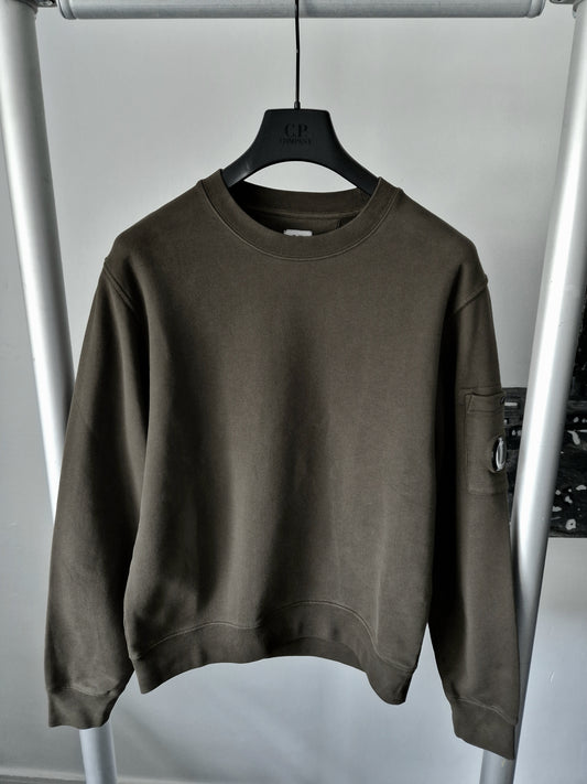 C.P. Company Brushed & Emerized Sweatshirt - Ivy Green